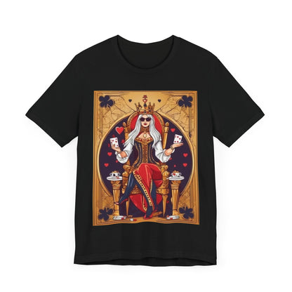 Card Queen Unisex Short Sleeve Tee. Lady luck, poker players, gamblers