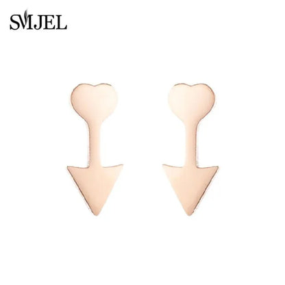 Stainless Steel Creative Poker Ace Stud Earrings Small Black Heart Spades Earrings for Women Girls Jewelry Unique Design Earings