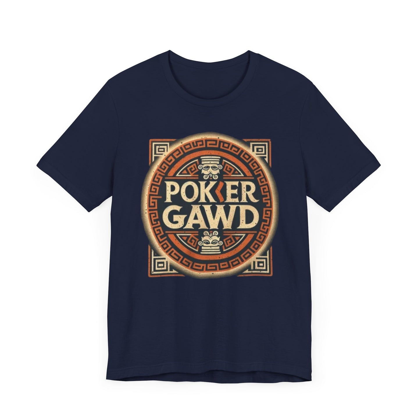 Poker Gawd Graphic t-shirt unisex short sleeve tee. For fashion, luck, poker players, and gamblers