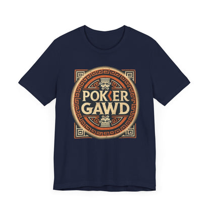 Poker Gawd Graphic t-shirt unisex short sleeve tee. For fashion, luck, poker players, and gamblers
