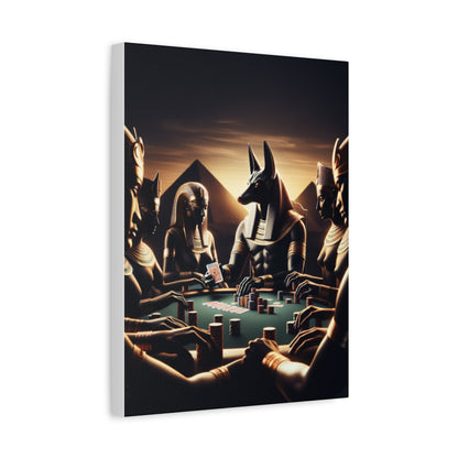 Poker Gawds of Egypt Matte Canvas, Stretched, 1.25"