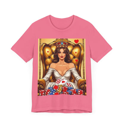 Card Queen Unisex Short Sleeve Tee. Lady luck, poker players, gamblers