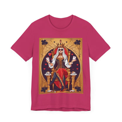 Card Queen Unisex Short Sleeve Tee. Lady luck, poker players, gamblers