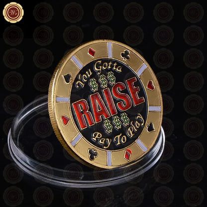 Metal Poker Coin Card Guard Protector Poker Cards Good Luck Challenge Coin Casino Chips Dealer Token Souvenir Collectible Gifts