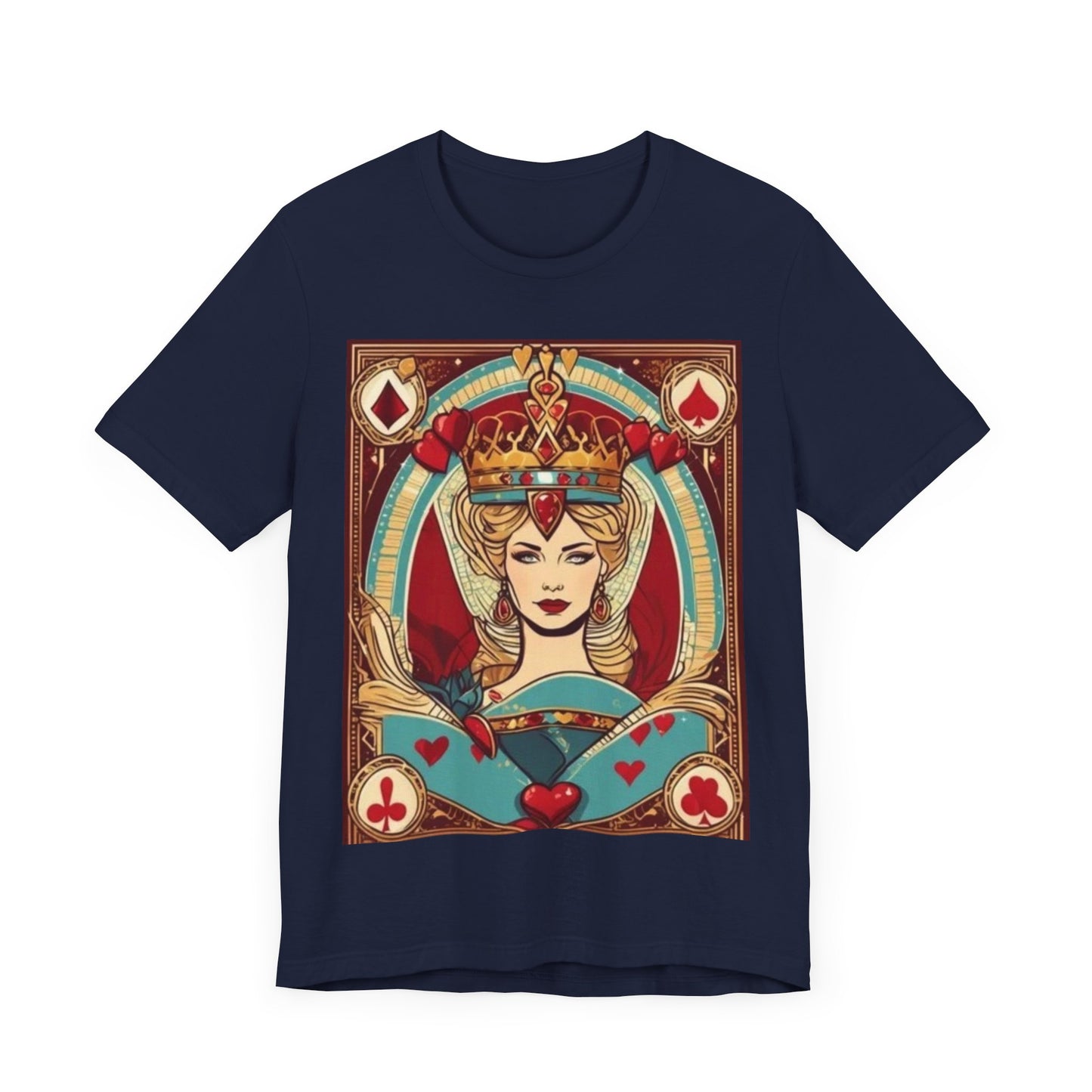 Gamblers Queen of Hearts Unisex Short Sleeve Tee, Lady Luck, Poker, Gambler
