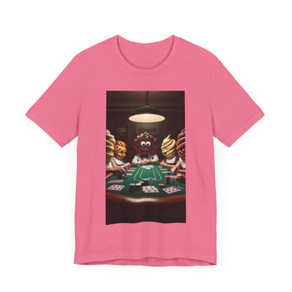 Poker Cake Pastelito Unisex Short Sleeve Tee. Lucky, good luck, poker players, gamblers. Pastel, pastelito, cake series