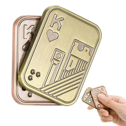 Fidget Spinner KK Pop Fingertip Gyro Solution Pressure Reduction Toy Push Poker Push Card EDC Stainless Steel Toys Adult Gifts