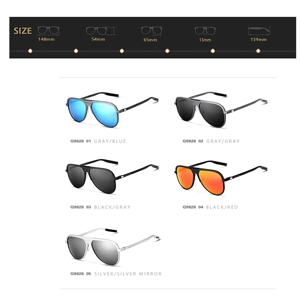 Unisex Sunglasses Aluminum Polarized UV400 Mirror Classic Sun Glasses Men Women Driving Vaction for Female Male G9828