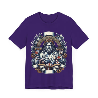 Poker Gawd Graphic t-shirt unisex short sleeve tee. For fashion, luck, poker players, and gamblers
