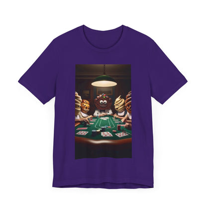 Poker Cake Pastelito Unisex Short Sleeve Tee. Lucky, good luck, poker players, gamblers. Pastel, pastelito, cake series