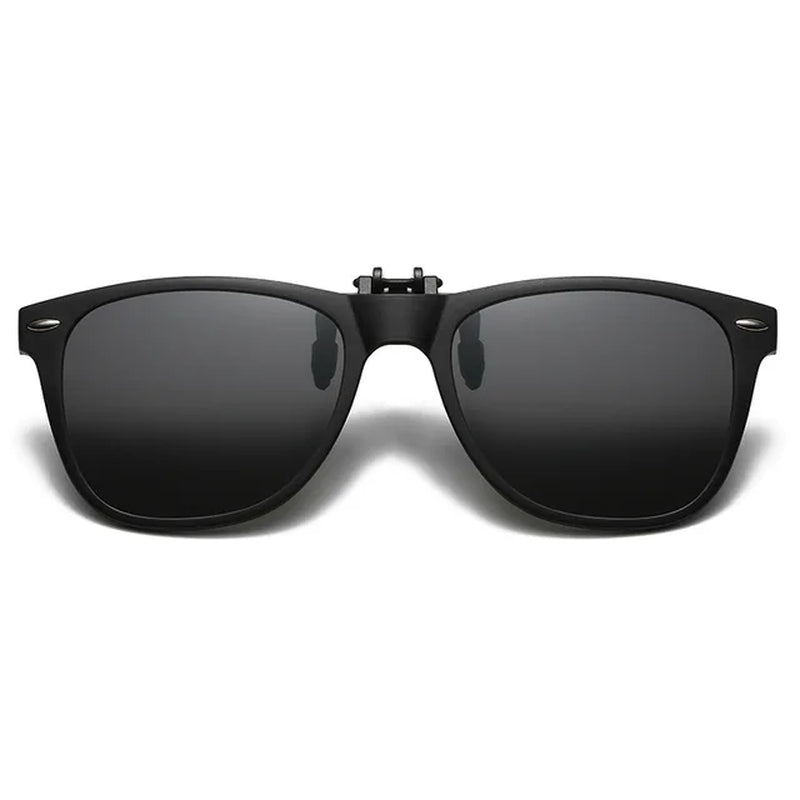Square Polarized Clip on Sunglasses Men Flip up Photochromic Sunglasses Driver anti Glare Goggles Night Vision Glasses