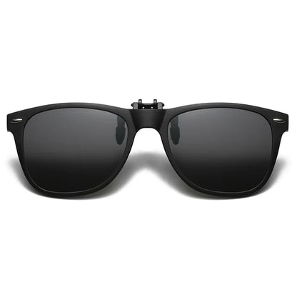 Square Polarized Clip on Sunglasses Men Flip up Photochromic Sunglasses Driver anti Glare Goggles Night Vision Glasses
