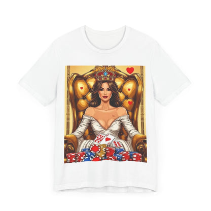 Card Queen Unisex Short Sleeve Tee. Lady luck, poker players, gamblers