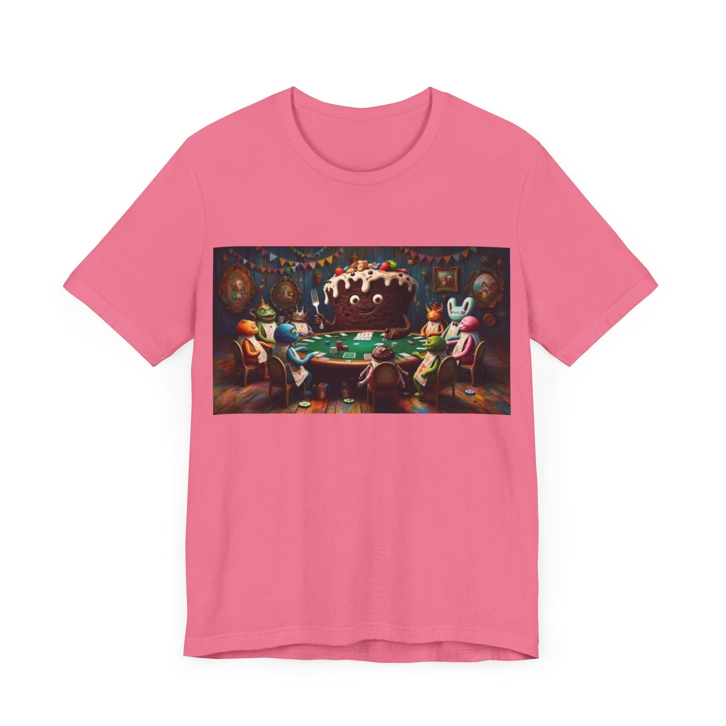 Poker Cake Pastelito Unisex Short Sleeve Tee. Lucky, good luck, poker players, gamblers. Pastel, Pastelito