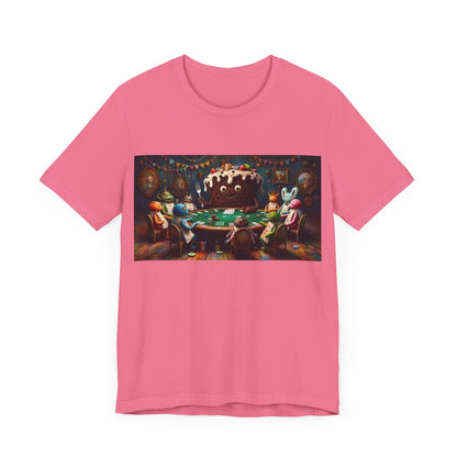 Poker Cake Pastelito Unisex Short Sleeve Tee. Lucky, good luck, poker players, gamblers. Pastel, Pastelito