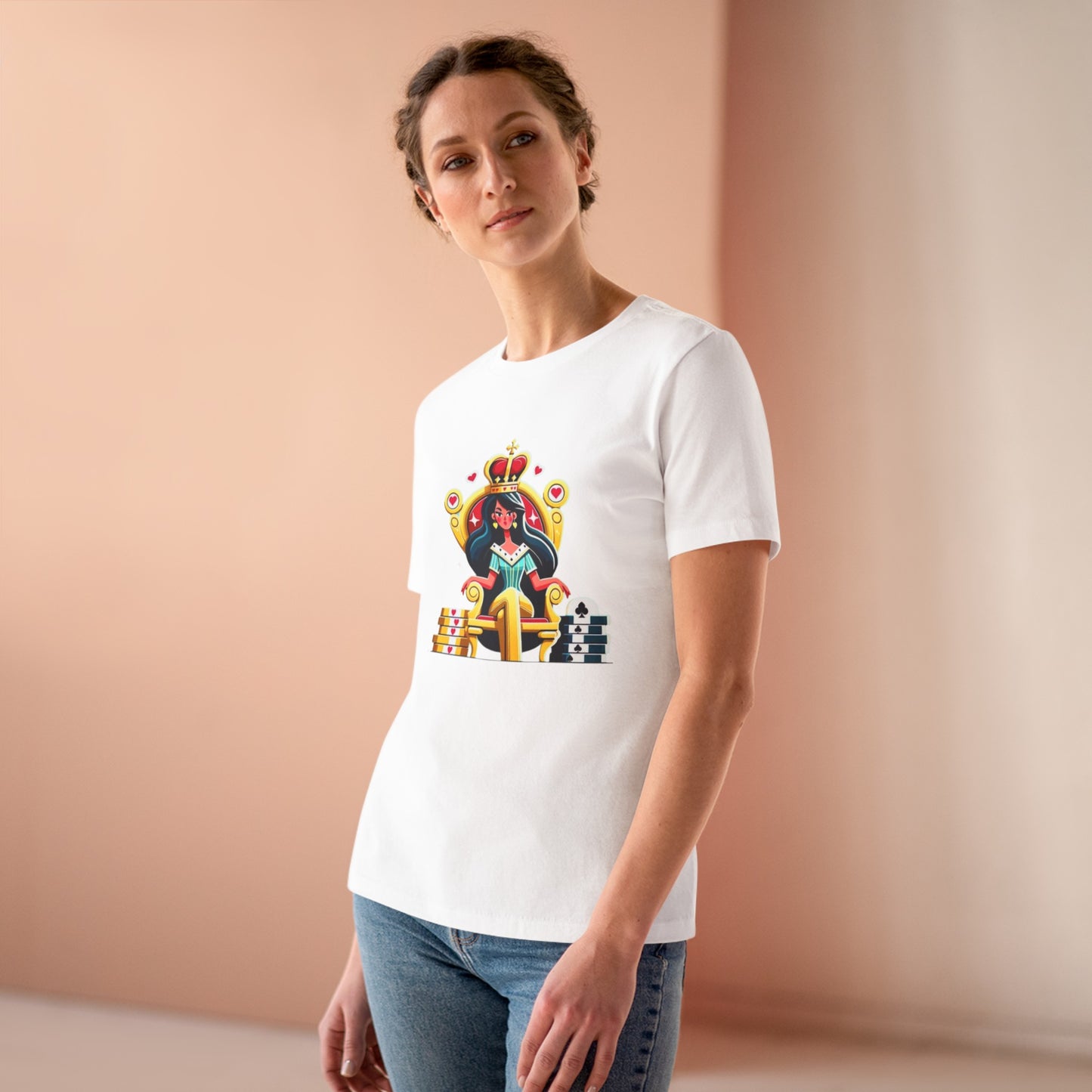 Gamblers Queen Short Sleeve Tee, Lady Luck, Poker, Gambler