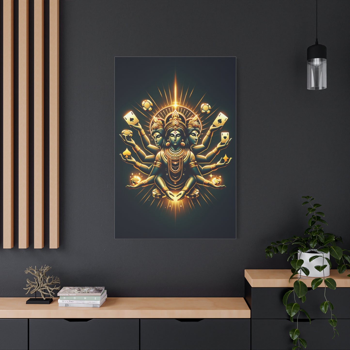 Vishnu Poker Gawd Matte Canvas, Stretched