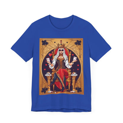 Card Queen Unisex Short Sleeve Tee. Lady luck, poker players, gamblers