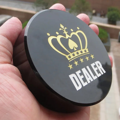 1Pc DEALER or ALL in Poker Button Texas Hold'Em Game DEALER Button Crystal