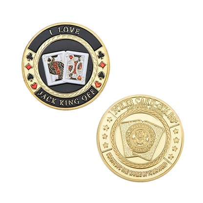 Metal Poker Coin Card Guard Protector Poker Cards Good Luck Challenge Coin Casino Chips Dealer Token Souvenir Collectible Gifts