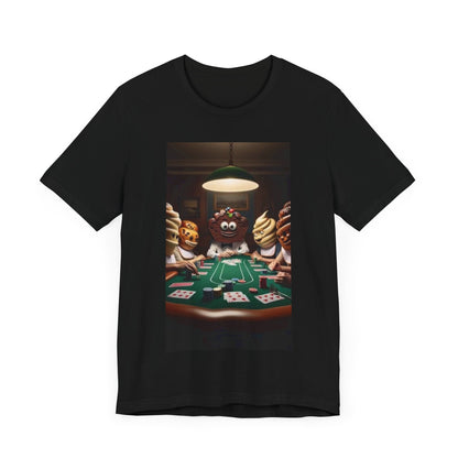 Poker Cake Pastelito Unisex Short Sleeve Tee. Lucky, good luck, poker players, gamblers. Pastel, pastelito, cake series