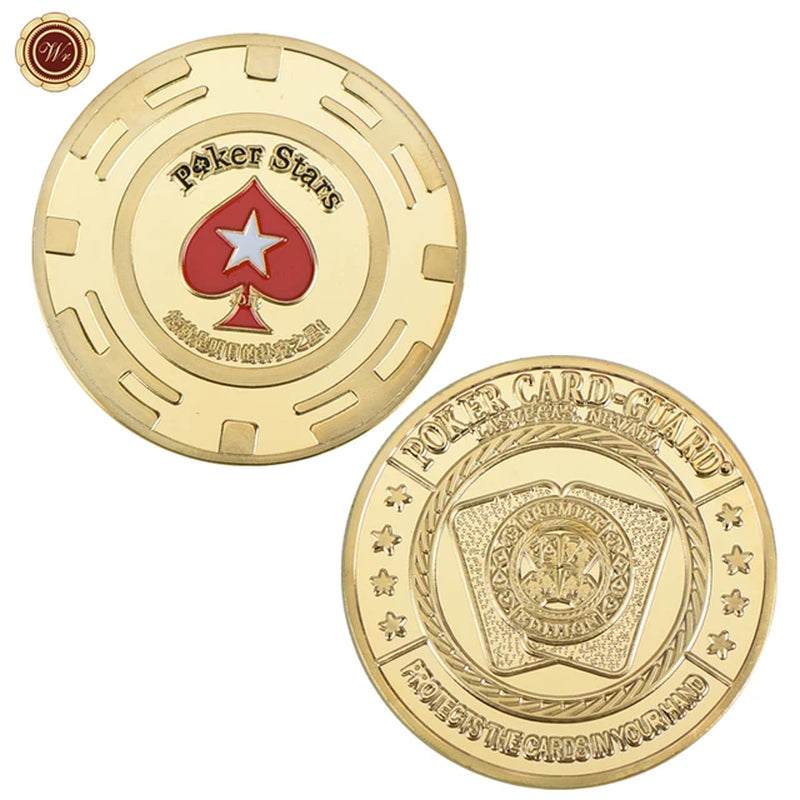 Metal Poker Coin Card Guard Protector Poker Cards Good Luck Challenge Coin Casino Chips Dealer Token Souvenir Collectible Gifts