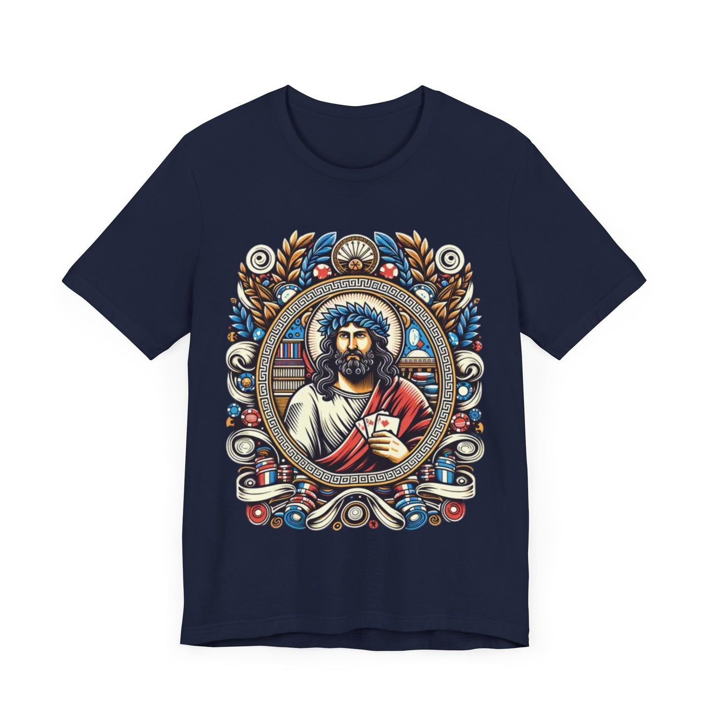 Poker Gawd Graphic t-shirt unisex short sleeve tee. For fashion, luck, poker players, and gamblers