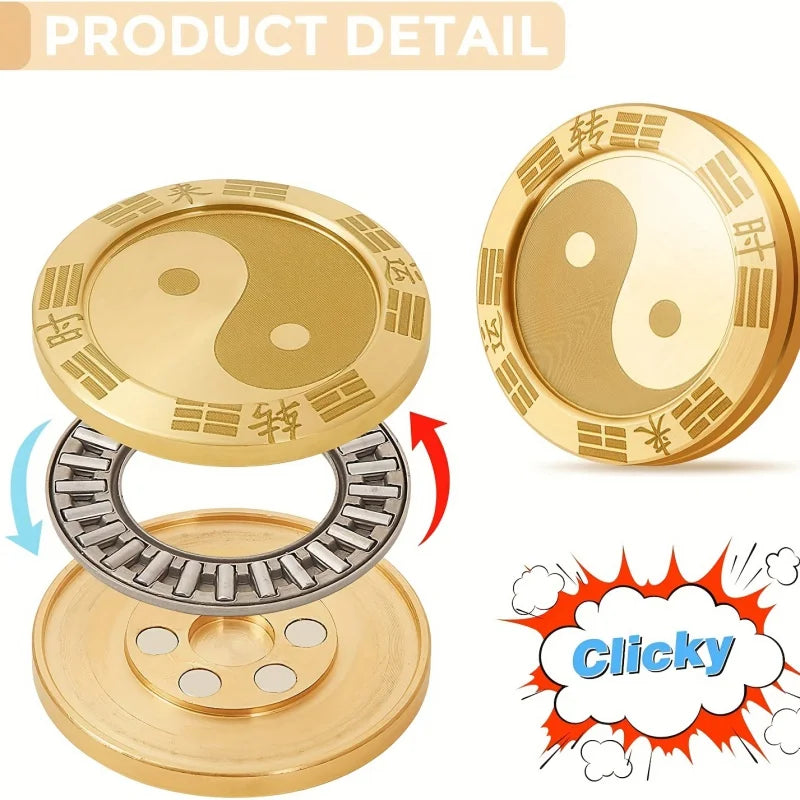 Relax and Improve Your Luck with Metal Fidget Spinners, Lucky Coins, Tai Chi Symbols, Tactile Toys, and Relieve Teenage Fun