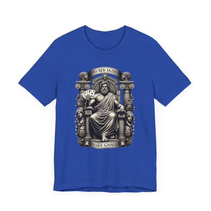Poker Gawd Graphic t-shirt unisex short sleeve tee. For fashion, luck, poker players, and gamblers