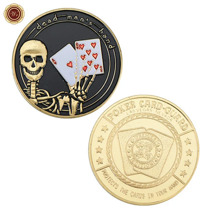 Metal Poker Coin Card Guard Protector Poker Cards Good Luck Challenge Coin Casino Chips Dealer Token Souvenir Collectible Gifts