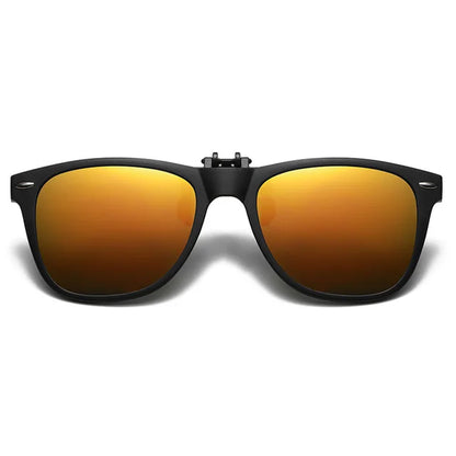 Square Polarized Clip on Sunglasses Men Flip up Photochromic Sunglasses Driver anti Glare Goggles Night Vision Glasses