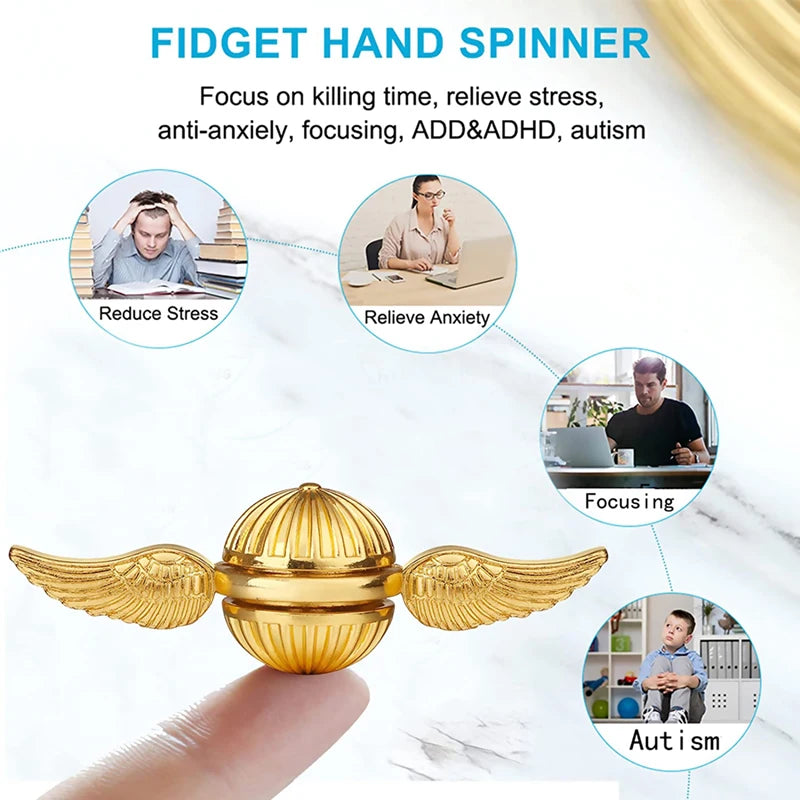 EDC Fidget Spinner Toys for Children Adult Anti-Stress Fingertip Gyro Fidget Relieves Stress Toy Rotating Metal Ball Desktop Toy