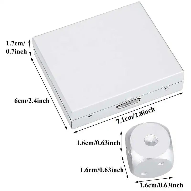 Game Dice Aluminium Alloy Table Game Poker Games Dices Set with Storage Box
