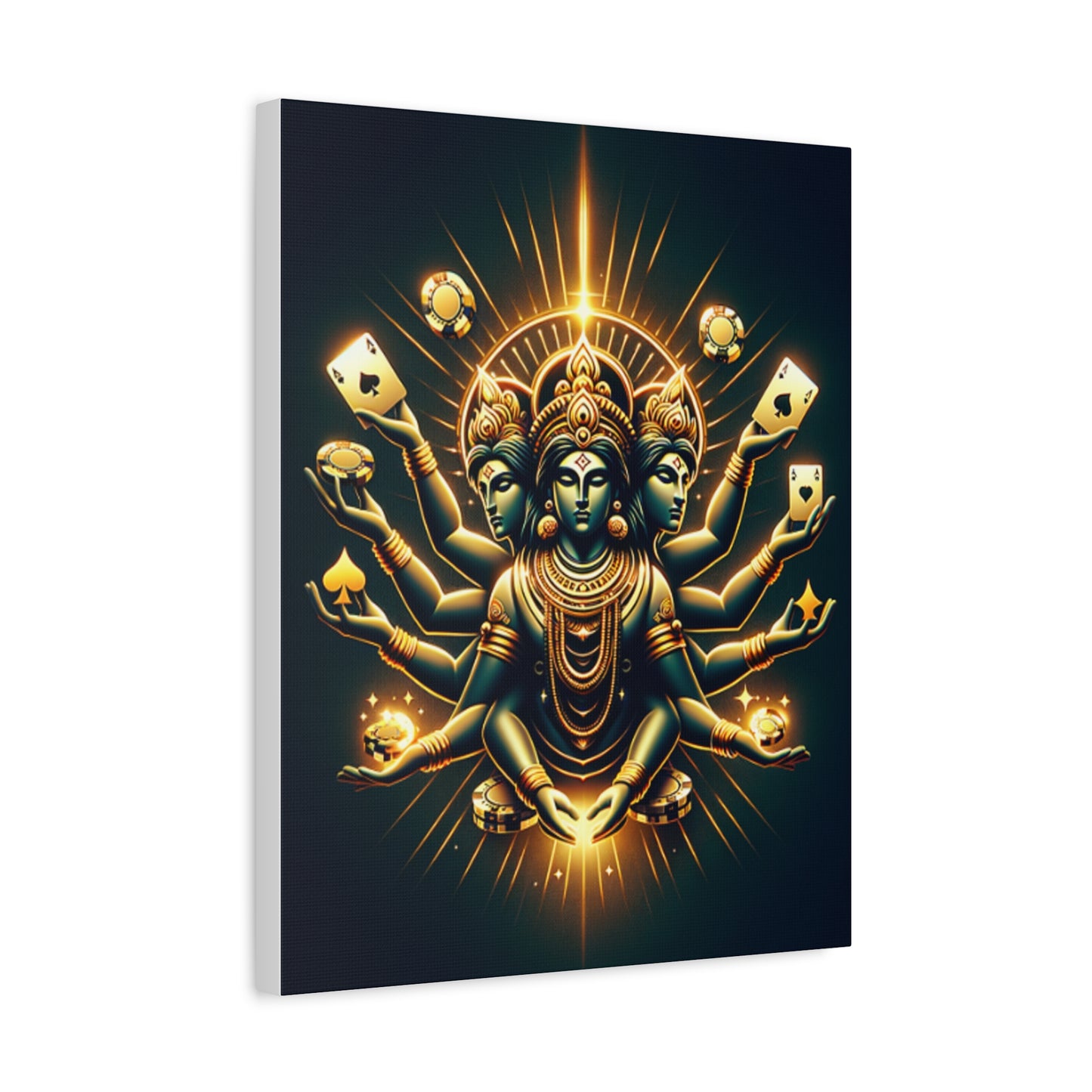 Vishnu Poker Gawd Matte Canvas, Stretched