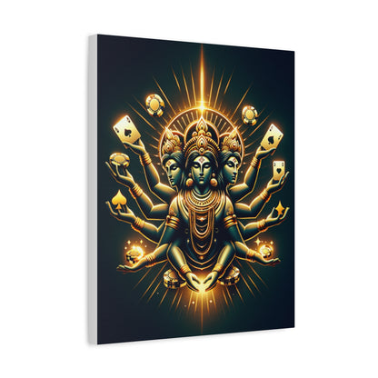 Vishnu Poker Gawd Matte Canvas, Stretched
