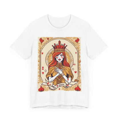Queen of Hearts Unisex Short Sleeve Tee, Lady Luck, Poker, Gambler
