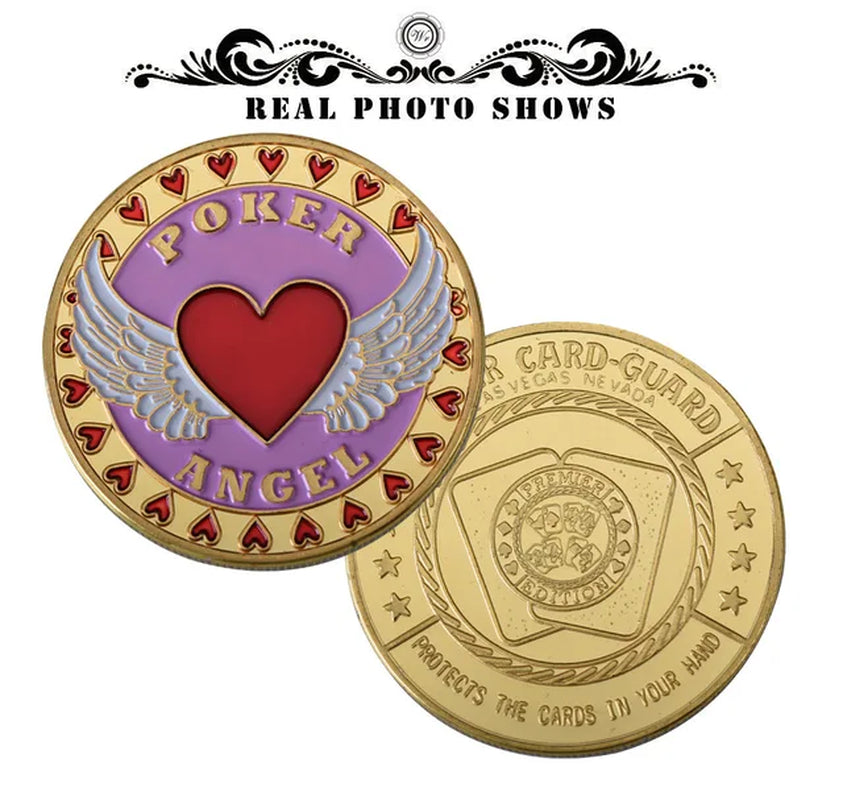 Metal Poker Coin Card Guard Protector Poker Cards Good Luck Challenge Coin Casino Chips Dealer Token Souvenir Collectible Gifts