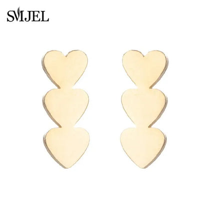 Stainless Steel Creative Poker Ace Stud Earrings Small Black Heart Spades Earrings for Women Girls Jewelry Unique Design Earings