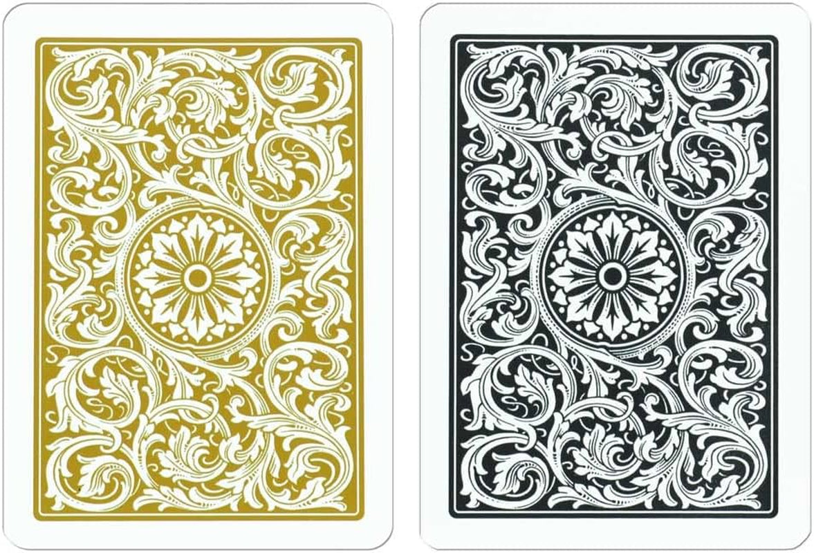 Copag Casino Quality 100% Plastic Playing Cards, Poker Size (Standard) Black/Gold (Regular Index, 1 Set)