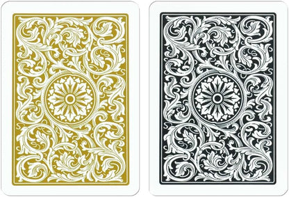 Copag Casino Quality 100% Plastic Playing Cards, Poker Size (Standard) Black/Gold (Regular Index, 1 Set)