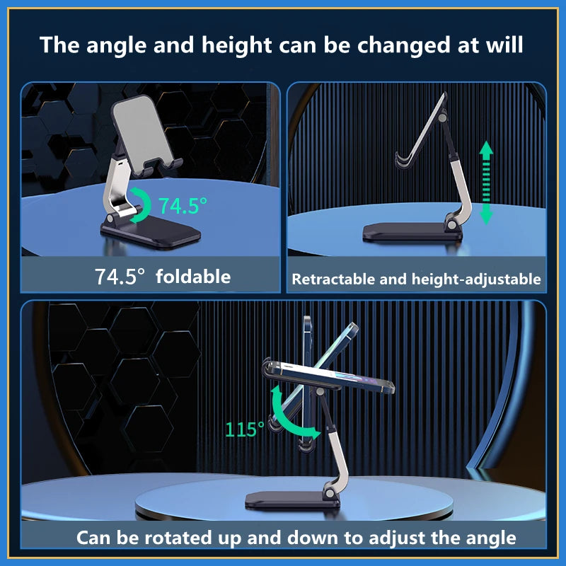 Foldable TableTop Mobile Phone Stand For Android/ iPad/ iPhone