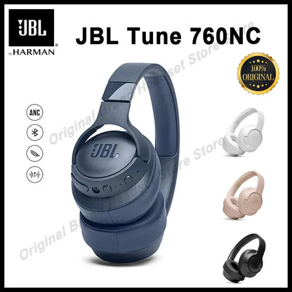 JBL Tune 760NC Over-Ear Wireless Headphone Active Noise Cancellation Headset Gaming Sports Earphone With Mic JBL T760NC