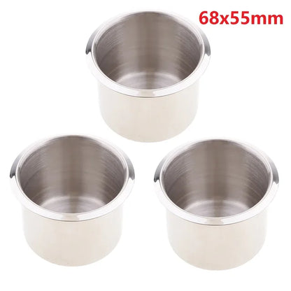 Pack of 4 Stainless Steel Poker Table Cup Holder Inserts Recessed Cup Drink Holder for Car Boat Truck Water Bottle Holder