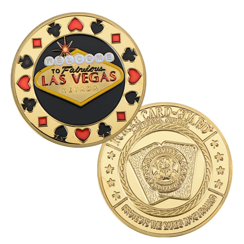 Metal Poker Coin Card Guard Protector Poker Cards Good Luck Challenge Coin Casino Chips Dealer Token Souvenir Collectible Gifts