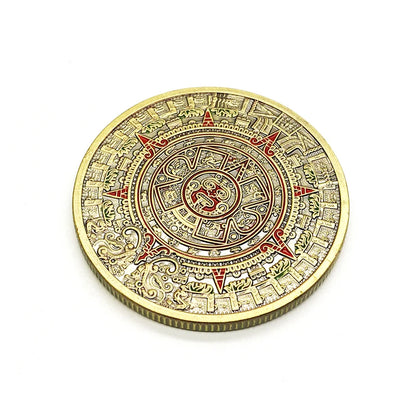 Mayan Aztec Calendar Gold Coin Fidget Toys for Anxiety ADHD EDC Gadgets Finger Skill Juguetes Antiestrés Ansiedad