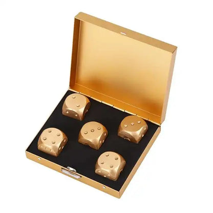 Game Dice Aluminium Alloy Table Game Poker Games Dices Set with Storage Box