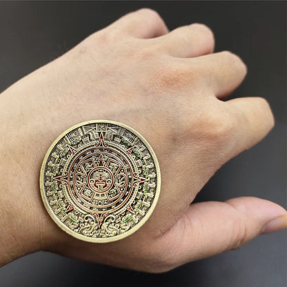 Mayan Aztec Calendar Gold Coin Fidget Toys for Anxiety ADHD EDC Gadgets Finger Skill Juguetes Antiestrés Ansiedad