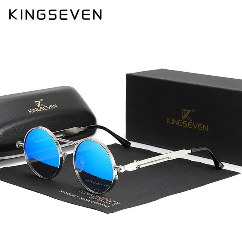 Gothic Steampunk Sunglasses Polarized for Men UV400 Blocking High Quality Glasses Women round Frame Retro Eyewear