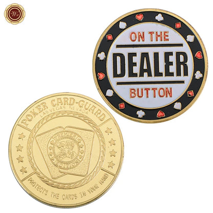 Metal Poker Coin Card Guard Protector Poker Cards Good Luck Challenge Coin Casino Chips Dealer Token Souvenir Collectible Gifts
