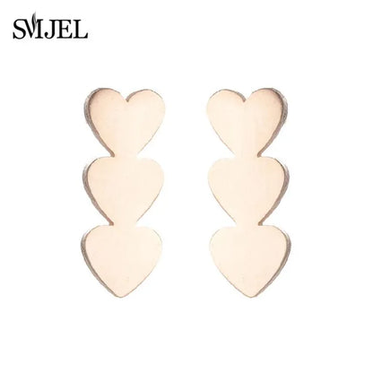 Stainless Steel Creative Poker Ace Stud Earrings Small Black Heart Spades Earrings for Women Girls Jewelry Unique Design Earings